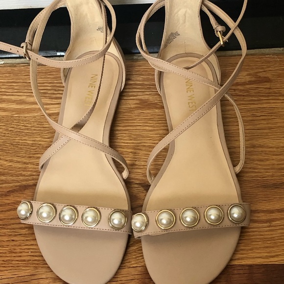 nine west pearl heeled sandal